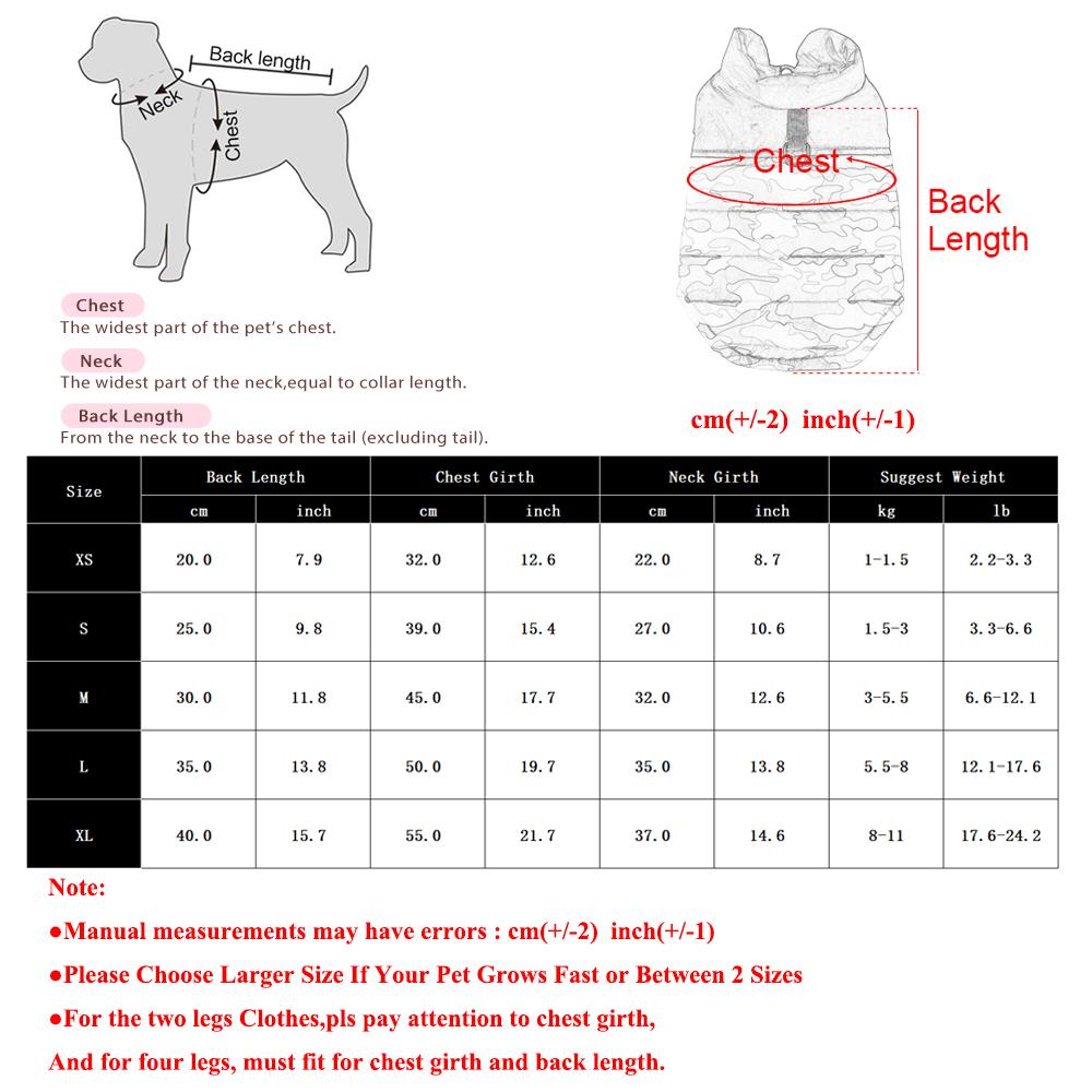 Winter Dog Clothes Printed Waterproof Jacket For Small Medium Dog Cat Windproof With D-Ring Pet Yorkshire Chihuahua Pug Costume