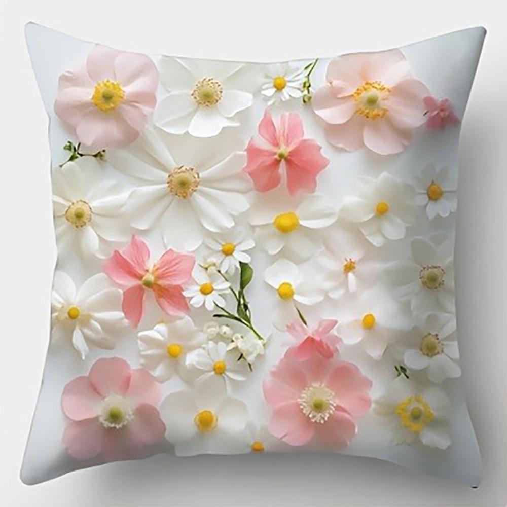 Härligt blommönster mysigt örngottSovrum Soffa Dekorativt Kuddfodral Med Dragkedja Mjukt Kuddfodral