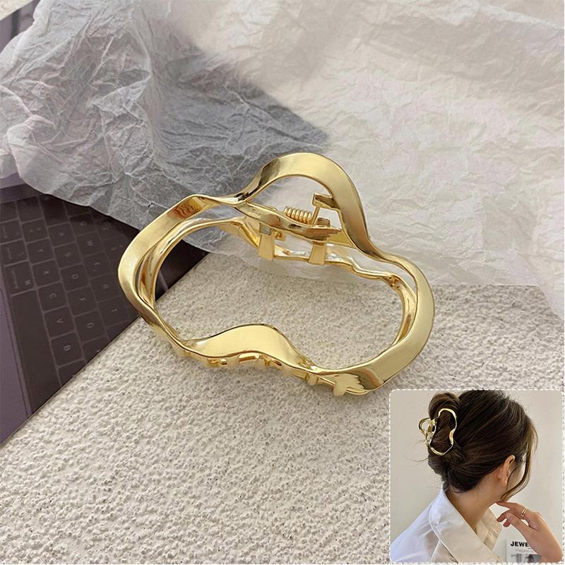 Trendy Big Women's Claw Clip for Thick Hair Accessories Headwear Giant Geometric Wave Note Crab Catch Clamps Clipper Hairgrip