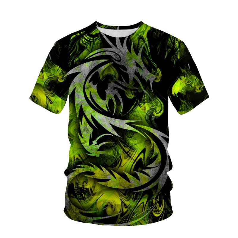 Men's T-shirt God Beast 3D Digital Printed Round Neck Short Sleeve Fashion Top T-shirt
