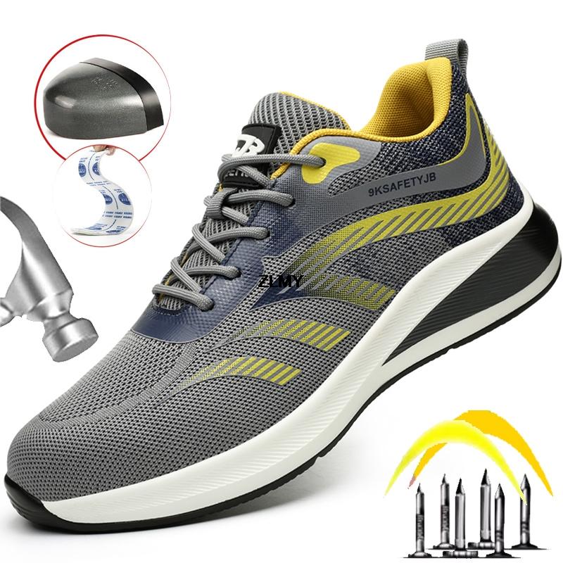 Lightweight Safety Shoes Men Steel Toe Sneaker Anti-stab Anti-smash Work Safety Boots Fashion Man Work Shoes Protective Footwear