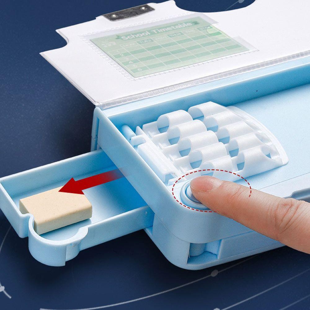 With Pencil Sharpener Pencil Case Double Layer Stationery Organizer Pencil Box  For Boys/Girls