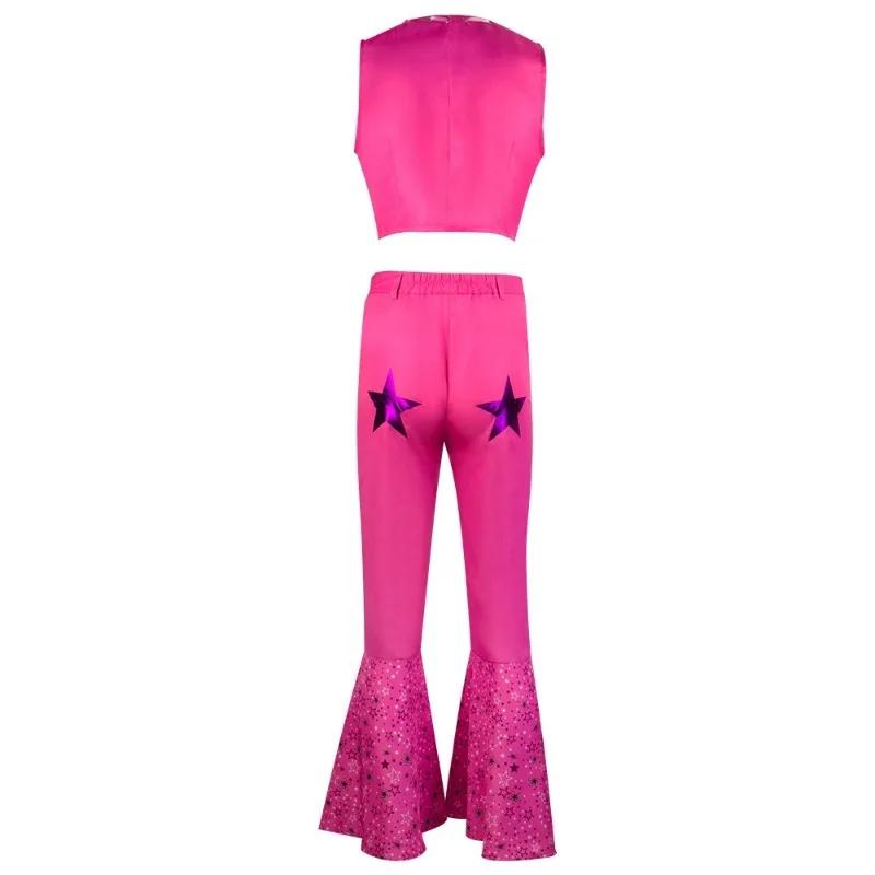 Barbi Cosplay Kostuum Met Hoed Roze Cowgirl Outfits Jaren 80 Hippie Disco Kostuum Margot Robbie Film Barbi Halloween Comic