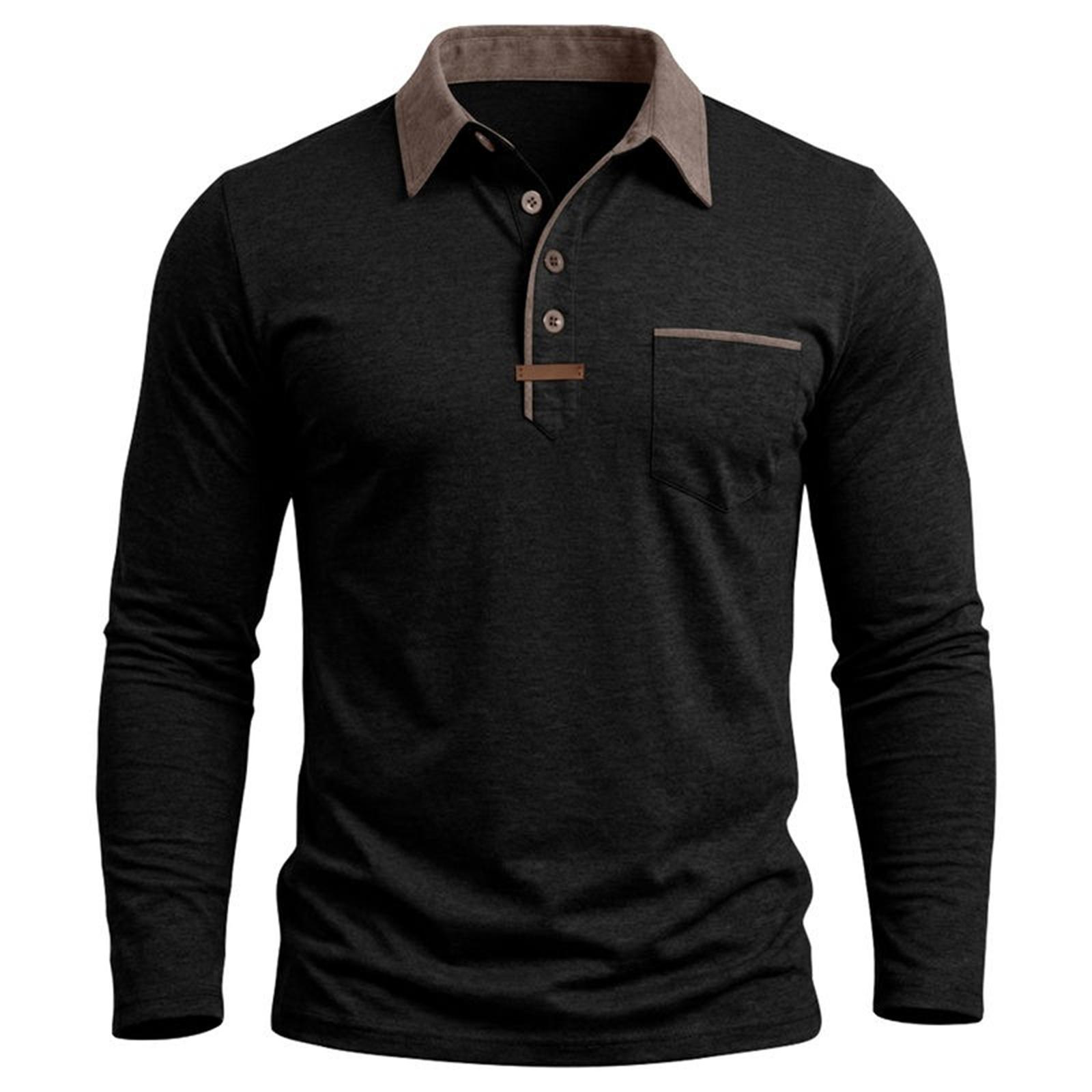 Men s Casual Quick-Dry Golf Shirt L чёрный