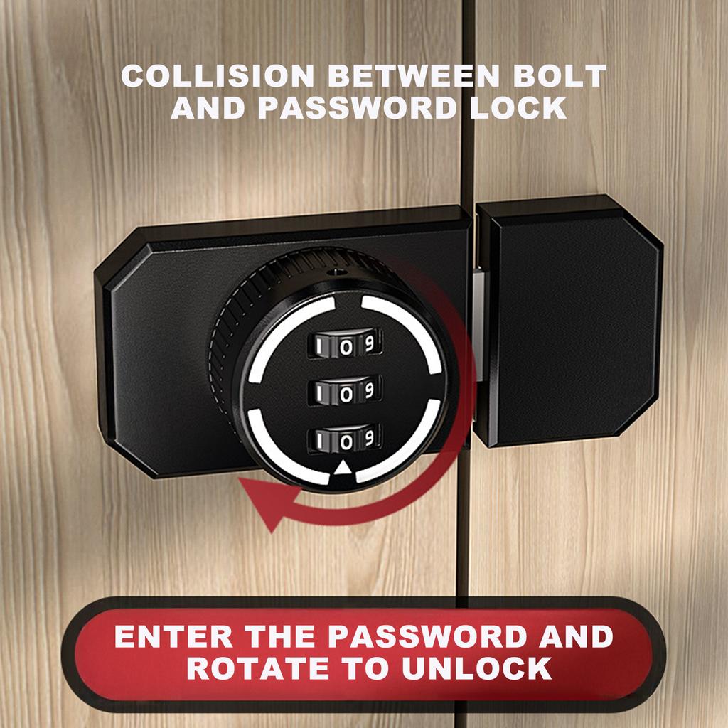 3 Digit Password Cabinet Locks No-Punch Combination Door Lock with Combination Latch for Closet Door Barn Door