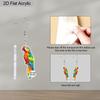 2D Flat Cute Acrylic Parrot Earrings Macaws Dangle Jewelry for Women Summer Spring Accessories Hawaiian Gifts