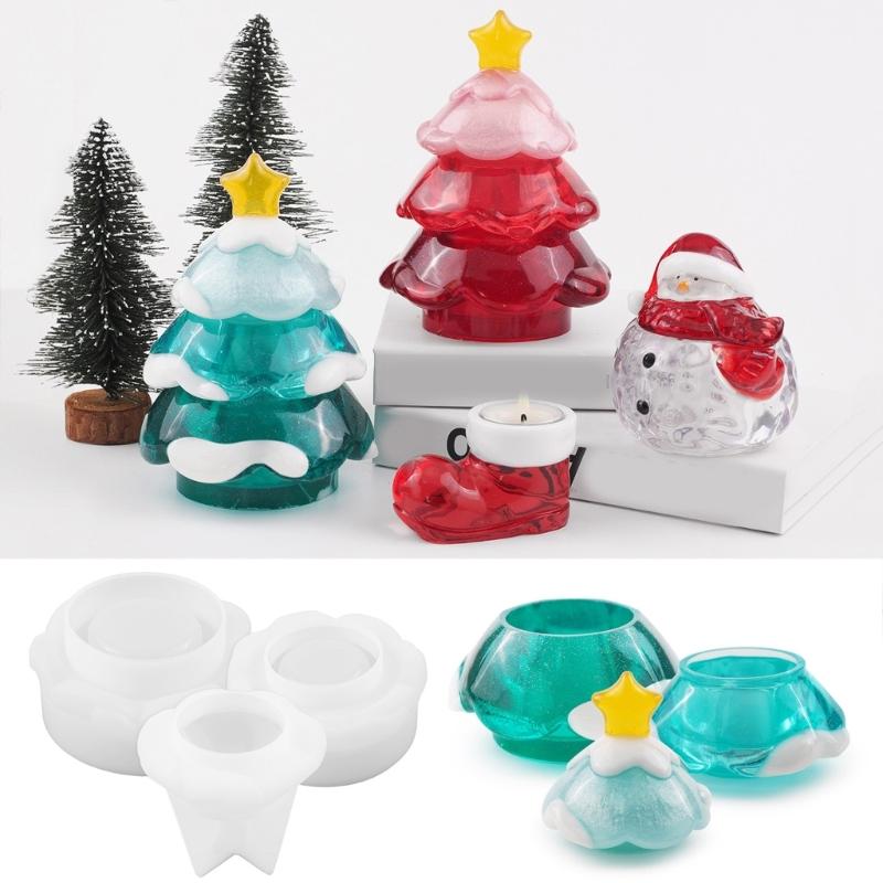 Multi Purpose Christmas Tree Silicone Jar Mold Sturdy Silicone Jar Mold for Handmade Christmas Tree Storage Jars