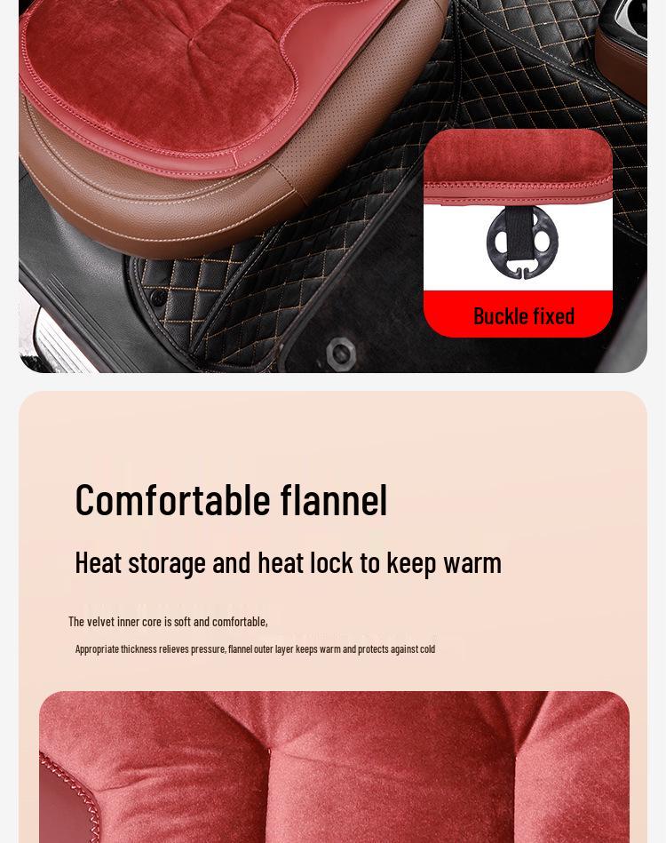 Luxury Flannel Winter Plush Car Seat Cushion for Mercedes-Benz & BMW - Thick, Warm, Three-Piece Rear Set