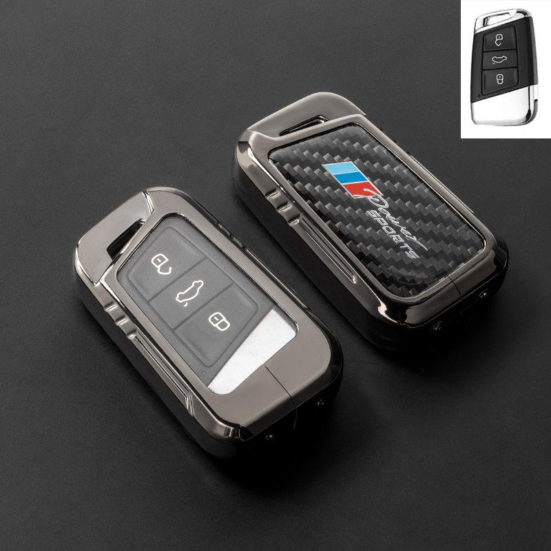 True Carbon Fiber Car Key Case Is Suitable for Volkswagen Maiteng Passat Suiteng Langyi Metal All-inclusive Key Cover