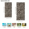 Asciugamano da Spiaggia Extra Large con Stampa Leopardata - Microfibra, Super Assorbente, Adatto a Tutte le Stagioni - Lavabile in Lavatrice