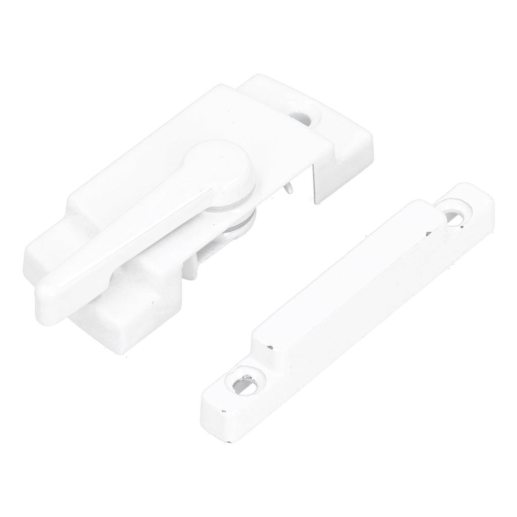 Sash Lock Square Zinc Alloy White AntiRust Multifunctional Sturdy Window Lock for Home Office