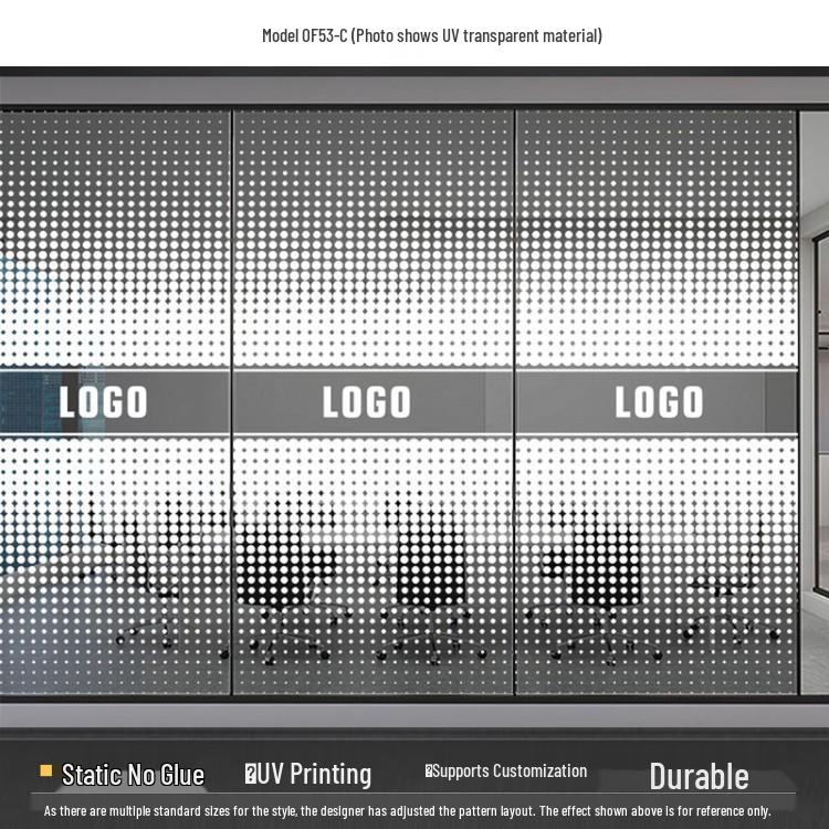 Frosted Glass Lattice Window & Door Privacy Sticker for Office and Café Decor