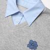 Chuyu Damen Faux Zweiteiliges Denim Blumen Sweatshirt
