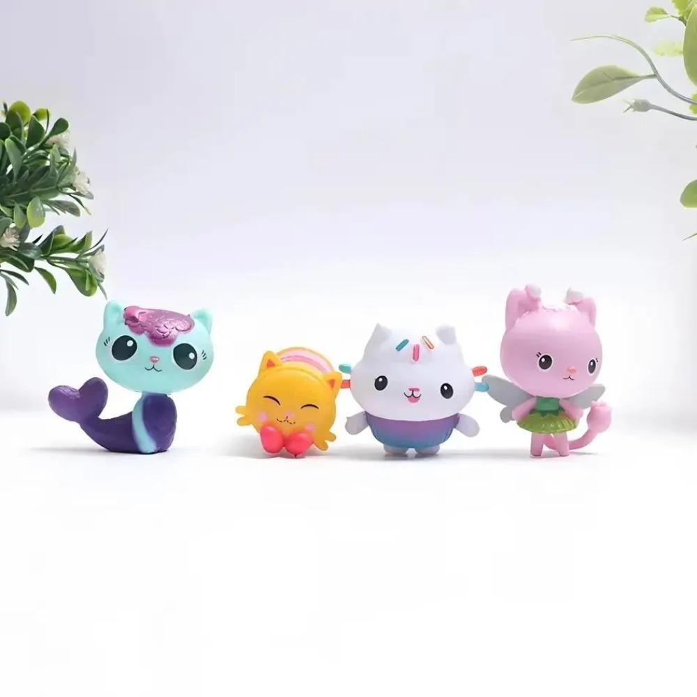 13 Pcs/set Gabby Dollhouse Anime Characters Car Smile Cat Hug Gaby Girl Doll Cartoon Children Gift Christmas Birthday Toy