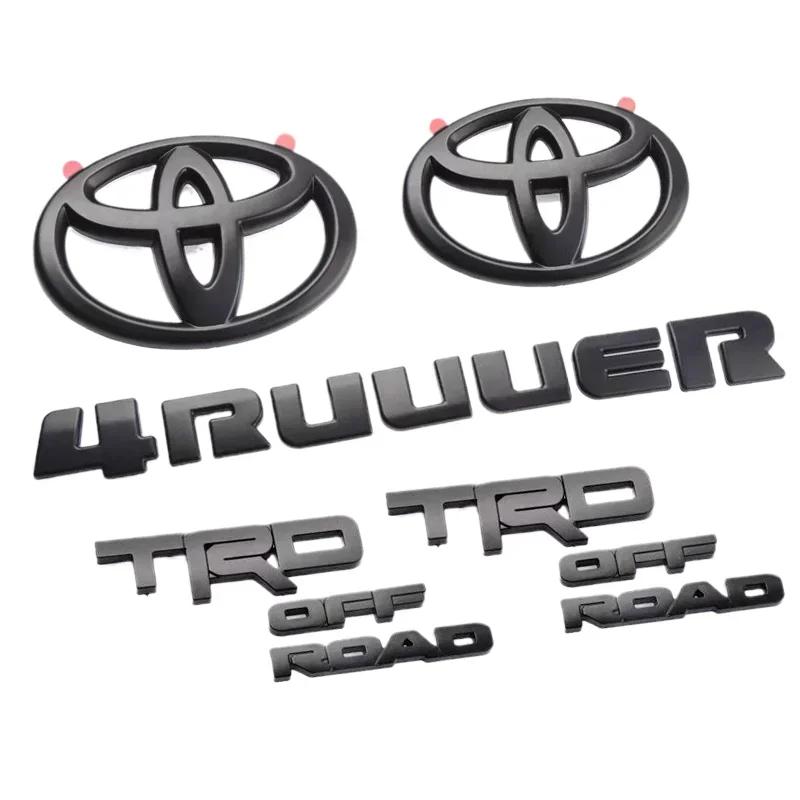 ABS OVERLAY Car Logo Suitable for Toyota 2014-2024 4runner TRD Off-road Vehicle Front Grille Luggage Wing Sticker Accessories