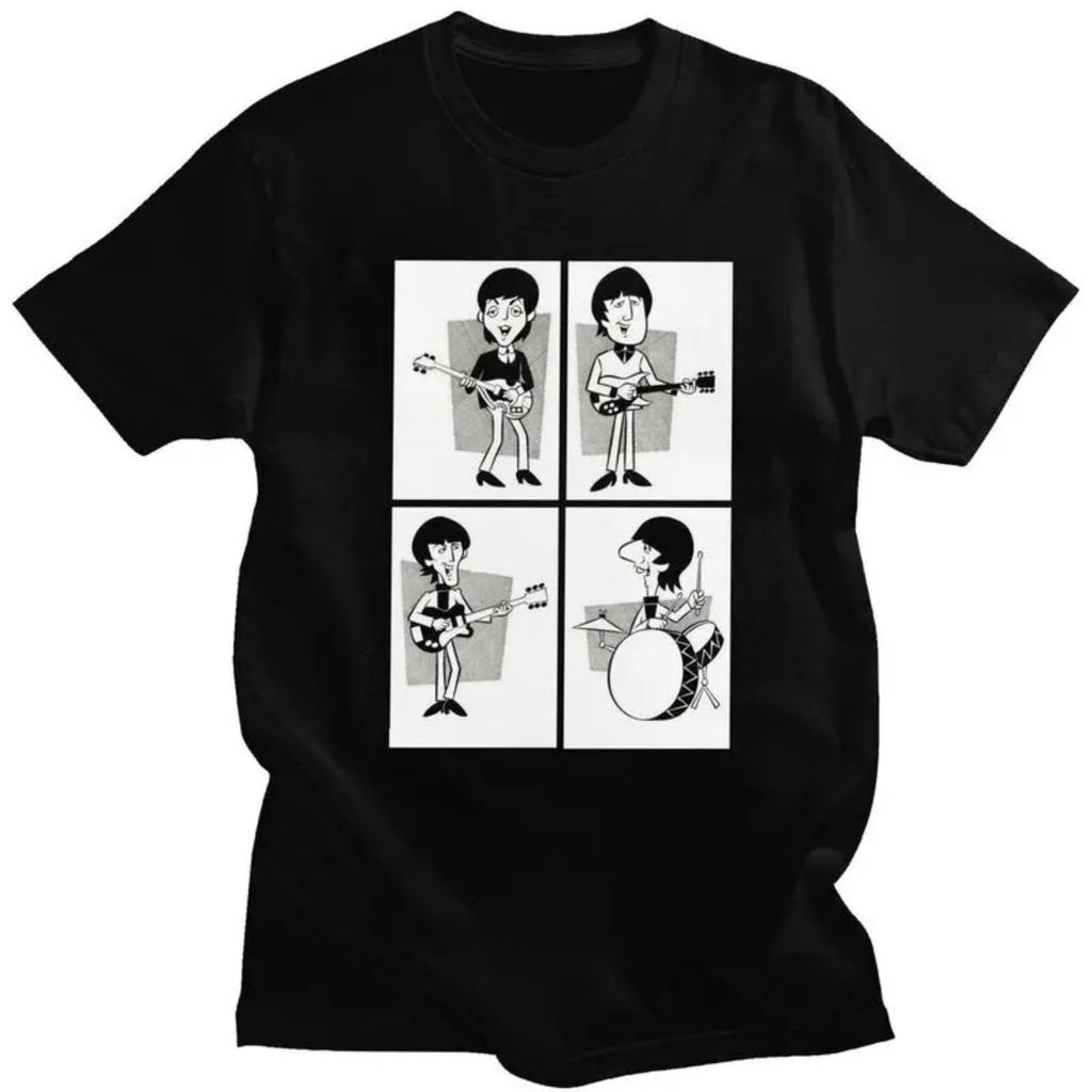Custom Fashion Heavy Metal Rock The Beatle T Shirts Men T-shirts Streetwear Tee Tops 100% Cotton Oversized Tshirt Merch