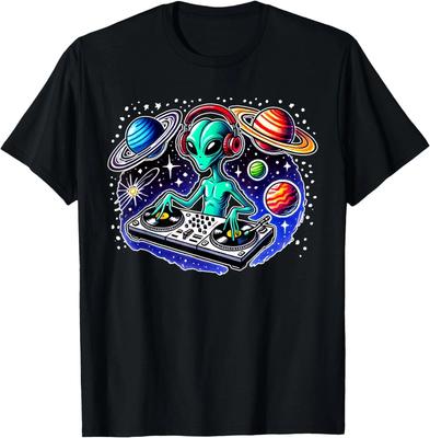 Alien DJ Lustige Kosmische Weltraum Rave EDM Musikfestival Alien T-Shirt