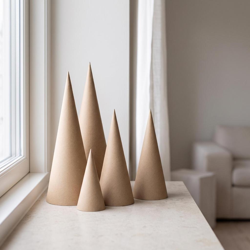 6 Stück Kraftpapier-Weihnachtsbäume Minimalistisch Glatt Rustikal für Party-Dekorationen