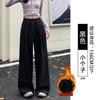 White Gray Sweatpants Women's Spring and Autumn New Straight Sweatpants Fleece Small Casual Wide-leg Pants
