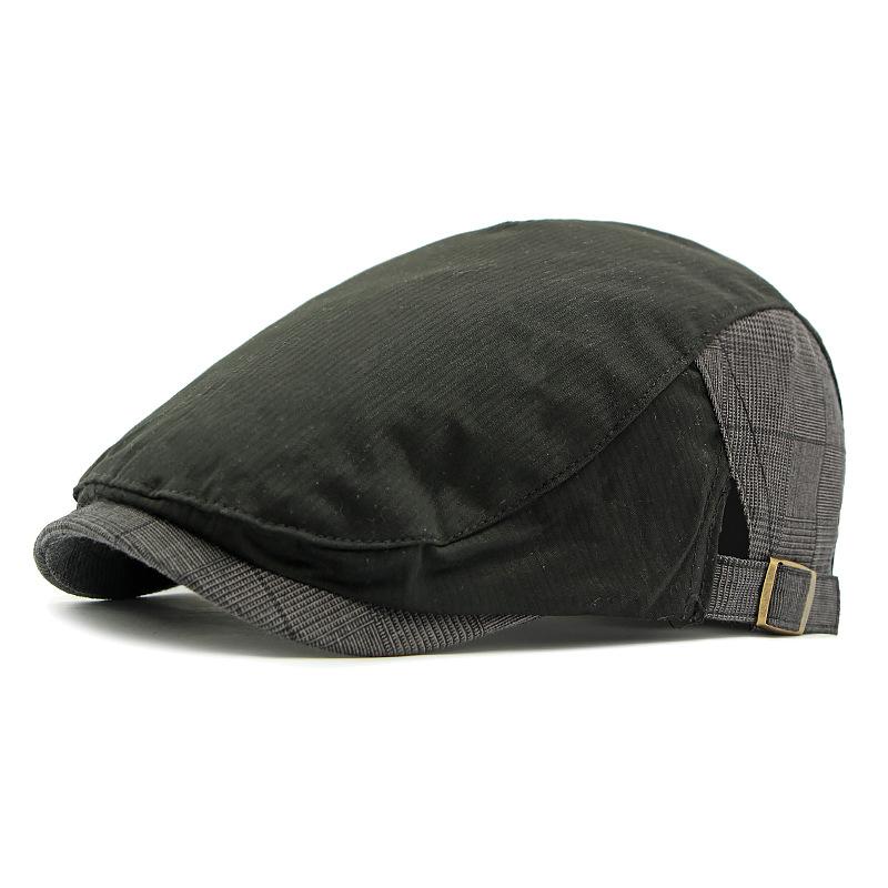 Spring Thin Breathable Cap Men's British Peaked Cap Retro Beret Stitching Forward Cap