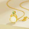 Xiangruilong Imitation Hetian Jade Pendant Necklace for Women New Chinese Style High-end Collarbone Chain