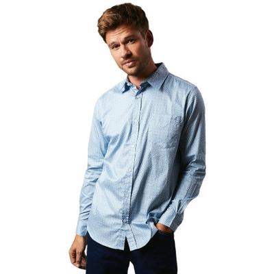 Men's Tile Print Long-Sleeved Shirt