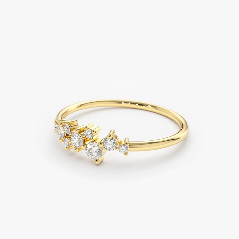 Lnngy 925 Silver Moissanite Ring Wedding Bands for Women Brilliant Lab Diamond Ring Bijoux Bague Fine Jewelry Gift