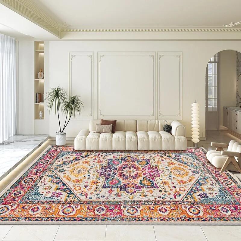 Bohemian Persian Carpet Large Area Living Room Crystal Velvet Mats Bedroom Sofa Cloakroom Hotel Homestay Non-slip Rug