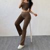 Women's 2 Piece Lounge Outfits Short Sleeve Crop Top High Waisted Flared