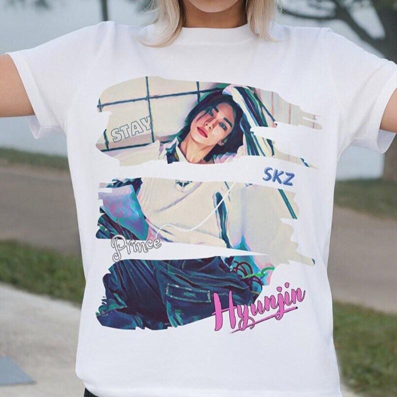 

Летняя Мода 2026 Модная Футболка Мужская Женская Винтажный Топ Хунджин Stray Kids Футболка – Фан-мейд K-pop Мерч 4XL