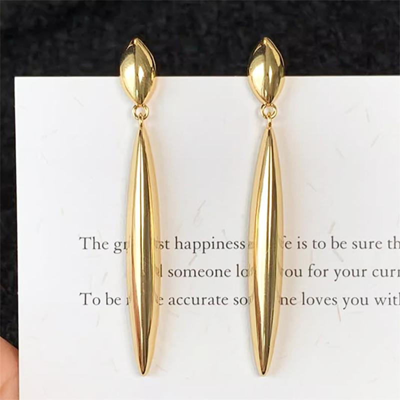 2025 New Vertical Bar Women's Long Hanging Earrings Gold Color Metal Pendants Dangle Earrings Exaggerated Boucle D'oreille