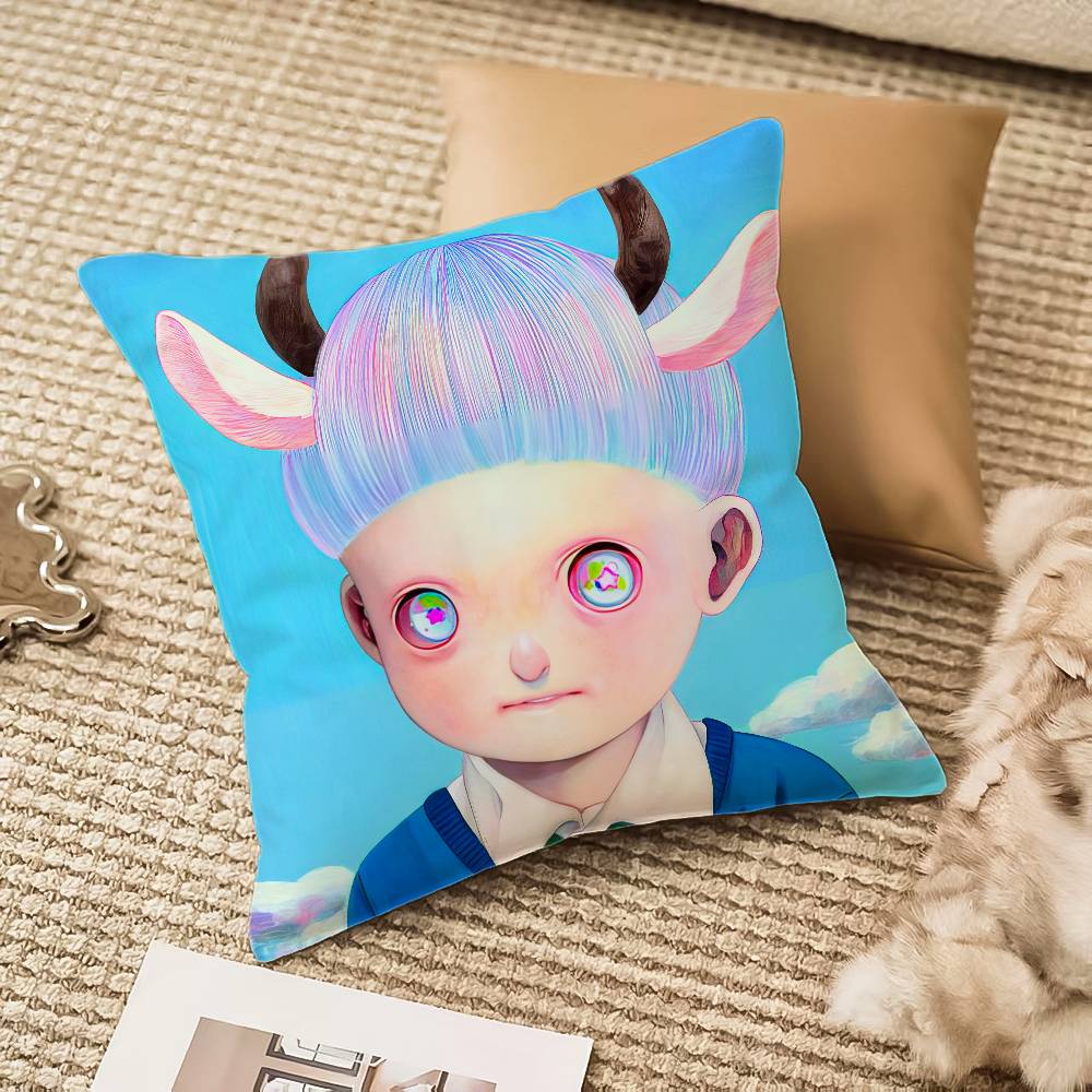 

H-Hikari Shimoda Иллюстрации Наволочка Защита от пылевых клещей Невидимая молния Диван-кровать 12x12Inch