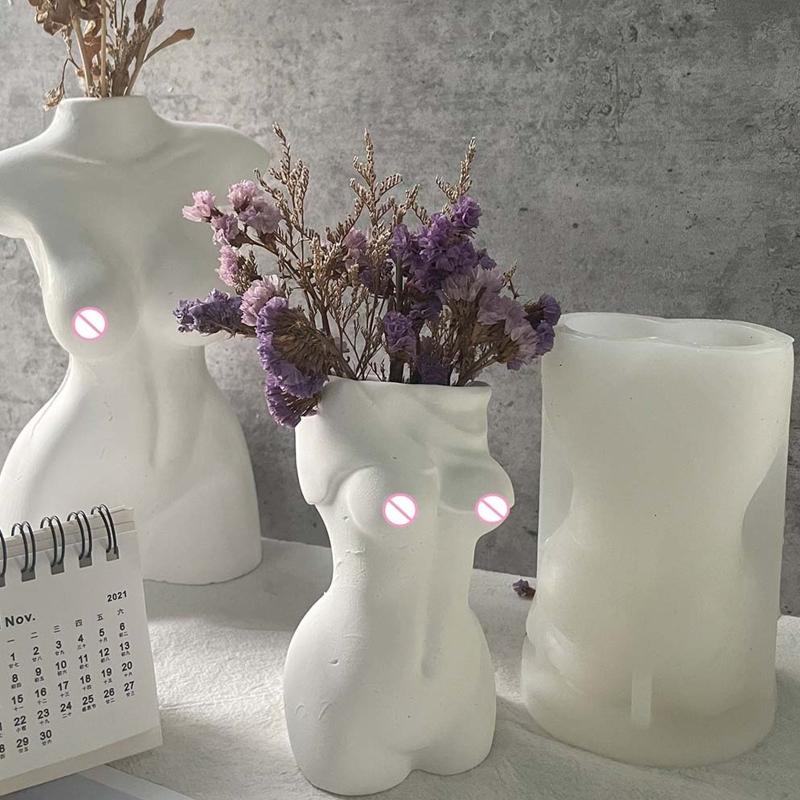 3D Body Mold Sexy Model Body Stand Ornaments Resin Mold Female Torso Silicone Mold for DIY Home Decoration Craft Making