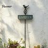 Metal Ground Anchors for Plants Retro Bird Garden Stake, Sign Rustic Gardening Gifts Plant Lovers Yard Decoration with Stake Flower Bed, Lawn Durable
