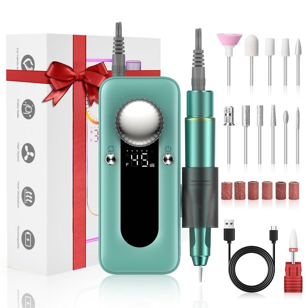 Professional Electric Nail Drill, 45000 RPM Acrylic Nail Tools Nail Drill Set, Rechargeable Portable Nail File, Women Manicure Pedicure Set