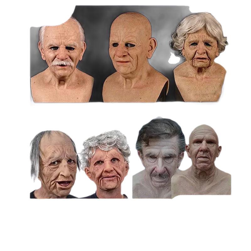 Hot-selling Halloween masks for the elderly, realistic and funny old man headgear