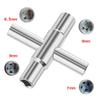 4 In 1 Universal Faucet Wrench Square Key Plumber Bathroom Wrench  For Gas Electric Meter Cabinets Bleed Radiators