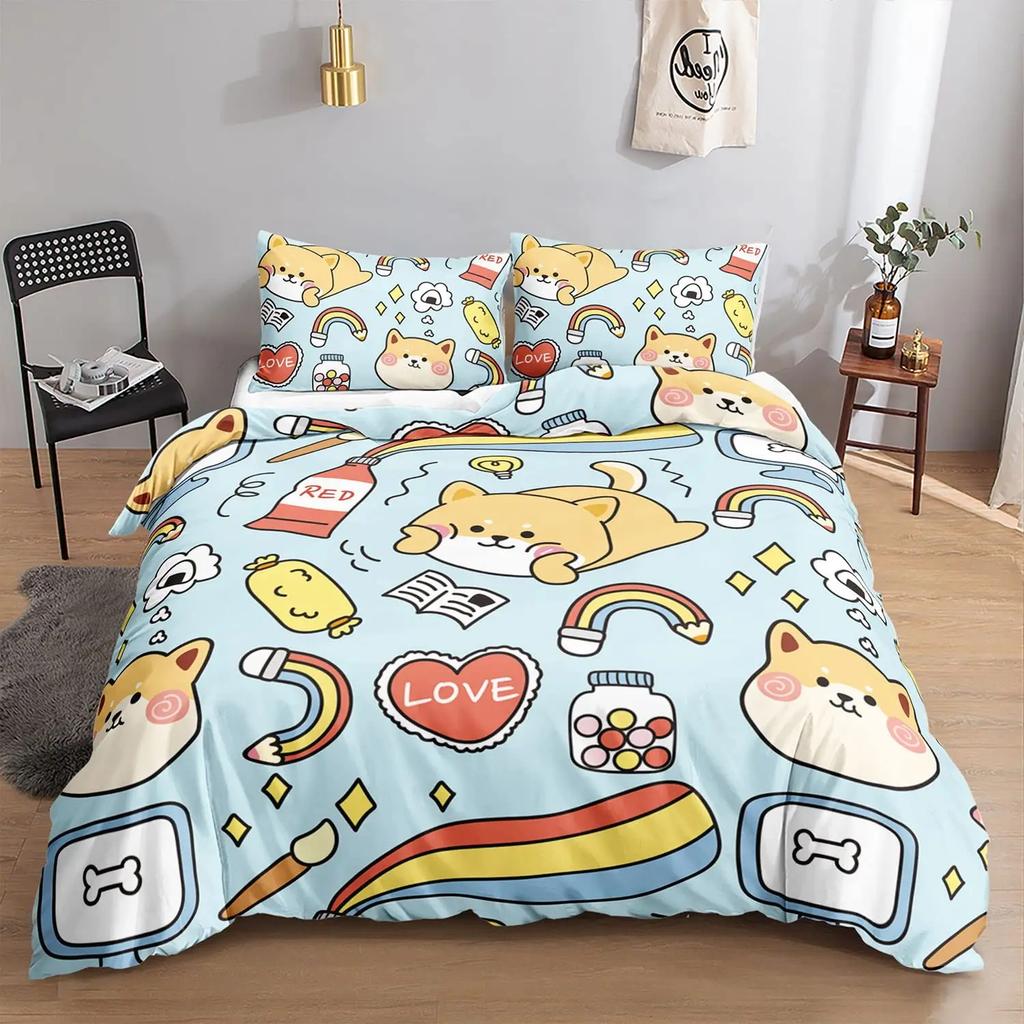 Mermaid Duvet Cover SetStarfish Blue Undersea Style Dreaming Fairy Tale Bedding Set Girly Comforter Cover Bedroom Decor Gifts