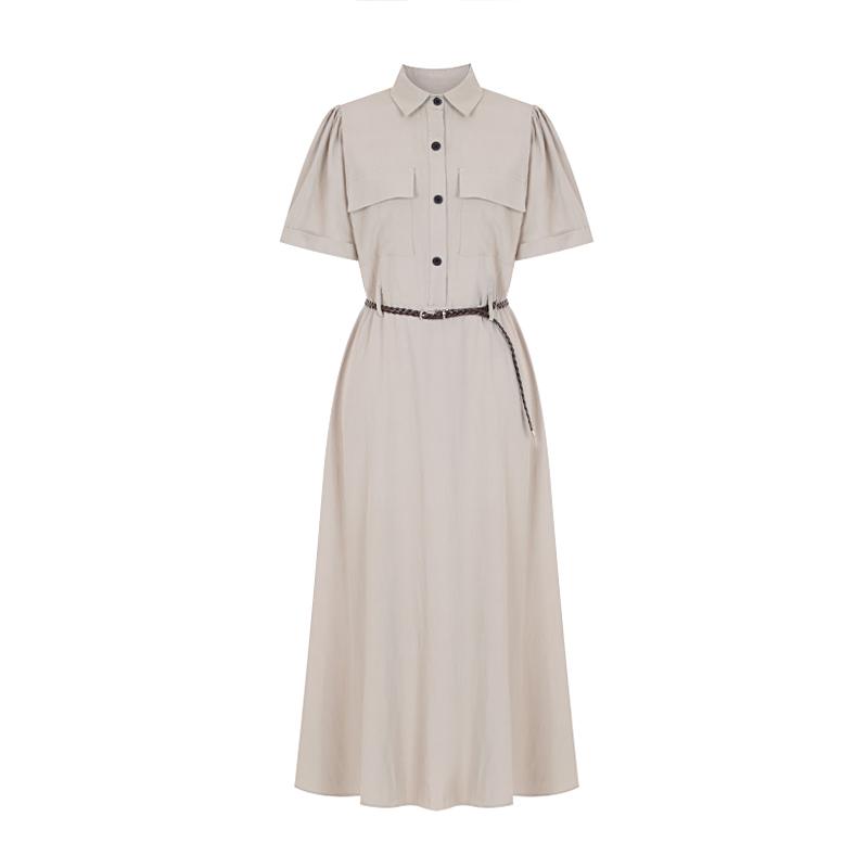 TVIEW Belted Out-Pocket Shirt Dress_V6B-Cop028