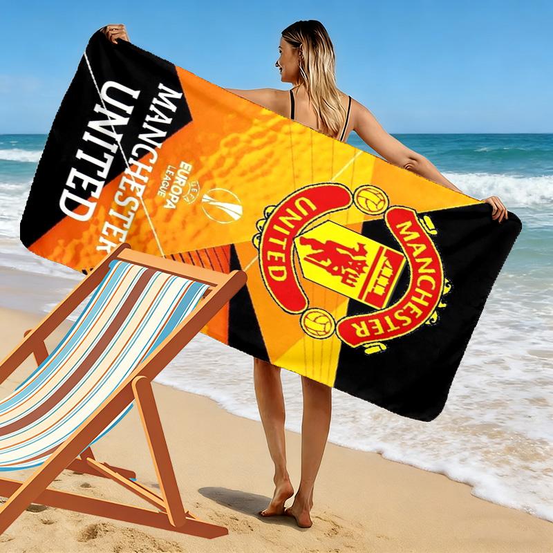 Asciugamano da Spiaggia con Stampa Manchester United, Asciugamano Grande Morbido ad Asciugatura Rapida per Spiaggia Campeggio Nuoto