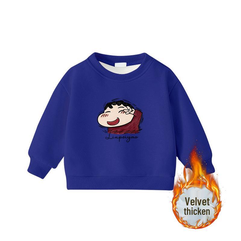 Crayon Shin-chan Long-Sleeve Plus Velvet Sweatshirt for Middle School Students