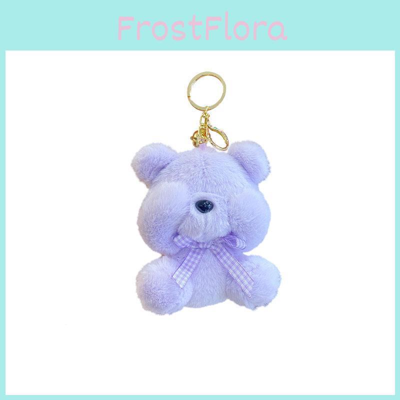 Charming Shy Bear Keychain Cute Plush Doll Keyring For Fashionable Key Accessory