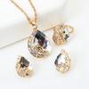 European & American Creative Peacock Crystal Jewelry Set: Earrings and Necklace