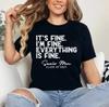 Retro I'm Fine Everything Is Fine Senior Mom Class of 2027 T-Shirt