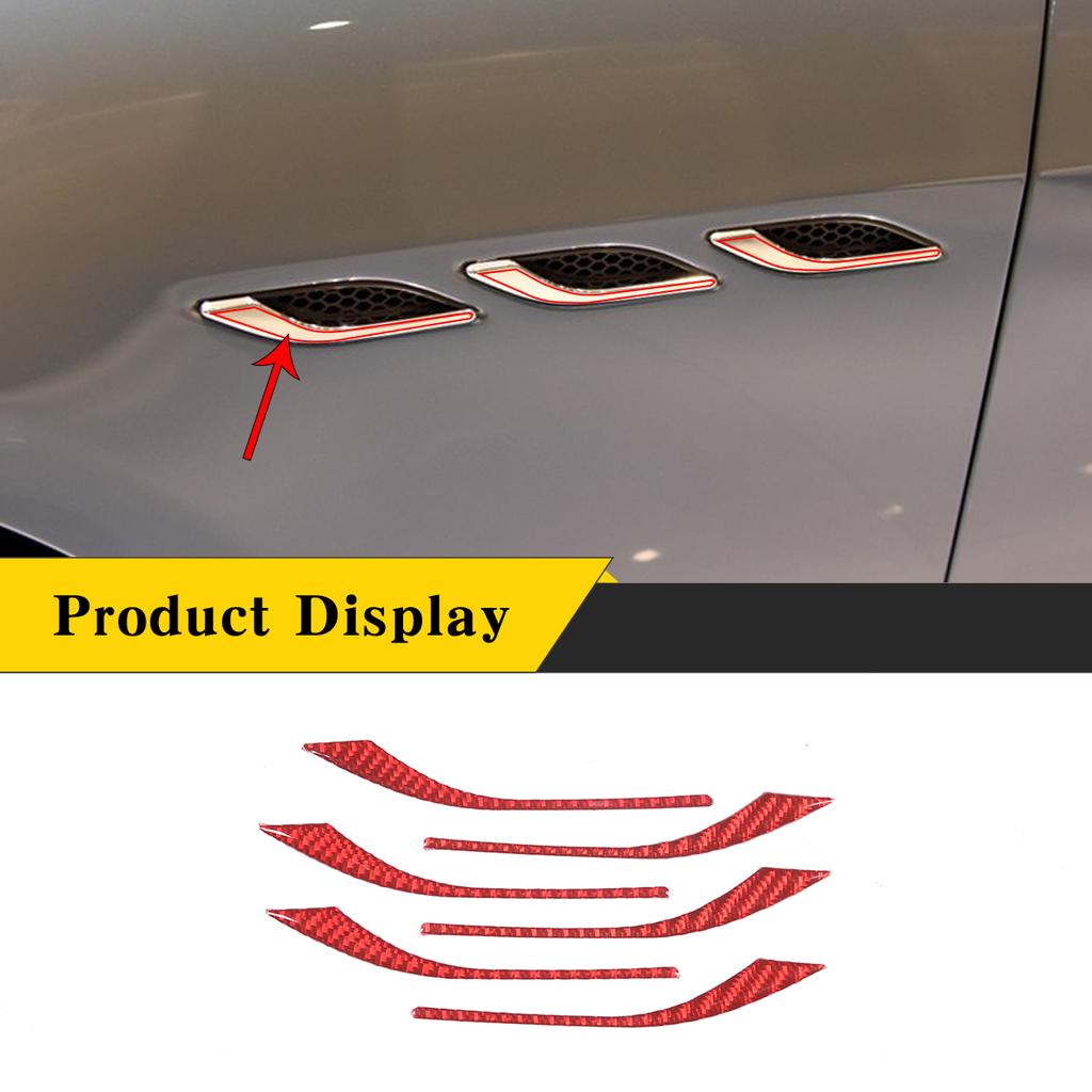For Maserati Ghibli 2014-2022 Soft Carbon Fiber Car Side Air Vent Fender Panel Cover Sticker Decoration Car External Accessories