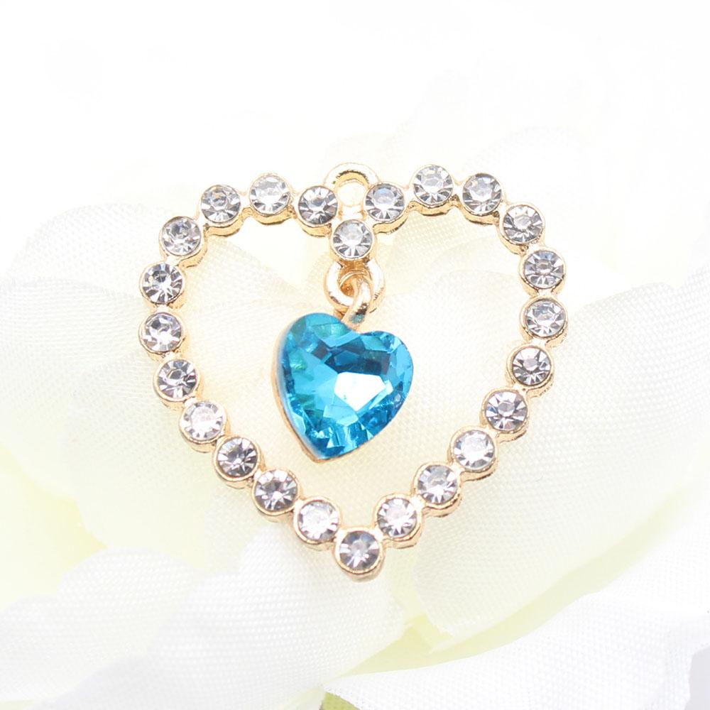 Fashion 5-piece 25 * 25mm heart-shaped alloy pendant accessories DIY clothing hair accessories necklace bracelet pendant