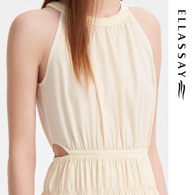 ELLASSAY Halter Neck Hollow-Out Midi Dress