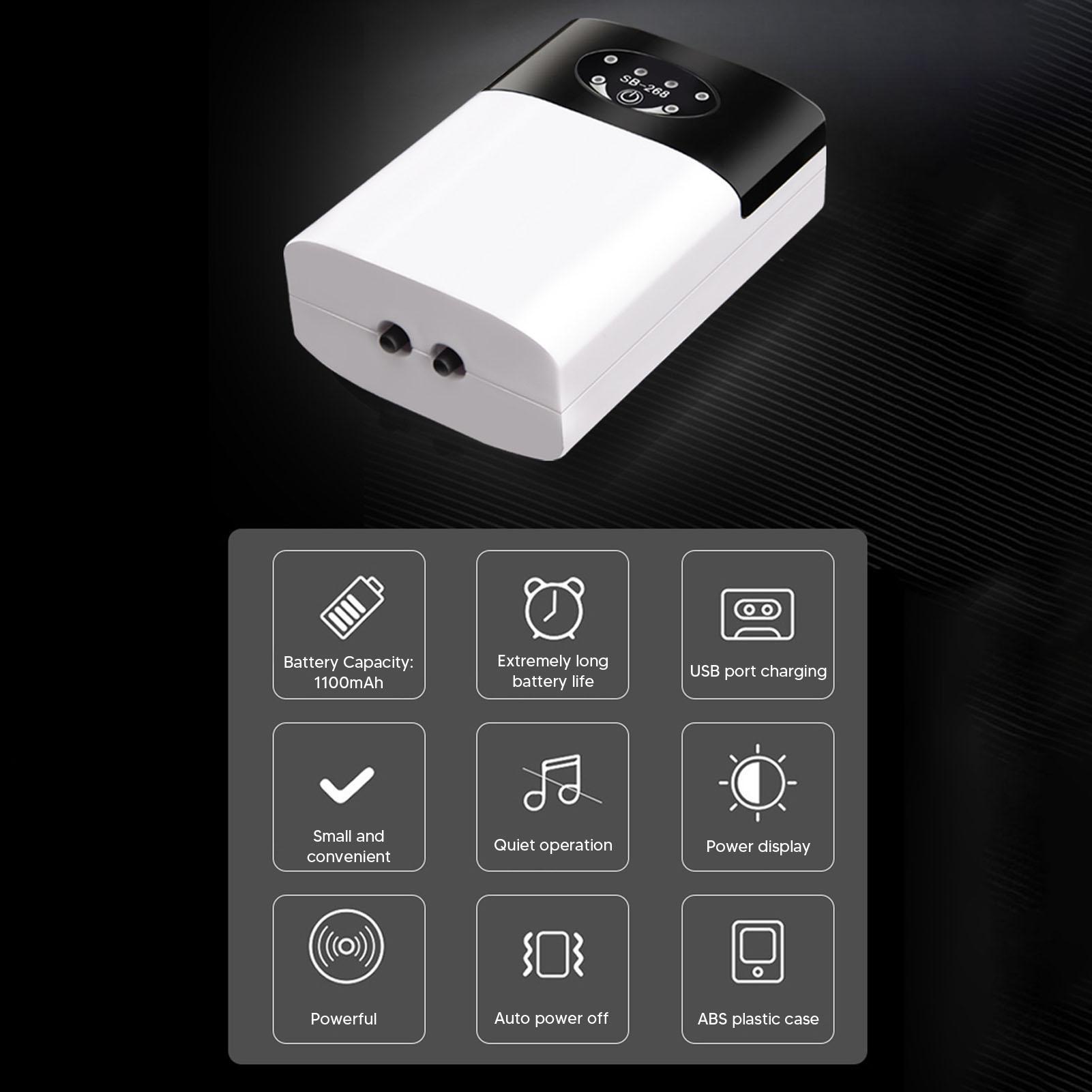 

Aquarium Pump Rechargeable Quiet Fish Oxygen Pump for Indoor Outdoor