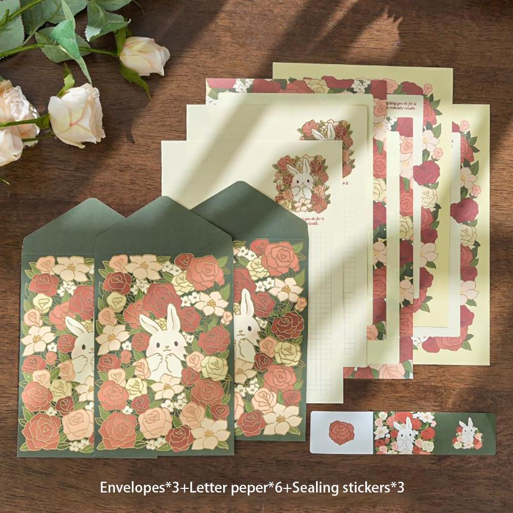 Envelope letter set romantic series fairy tale hot stamping DIY message blessing letter with sealing sticker