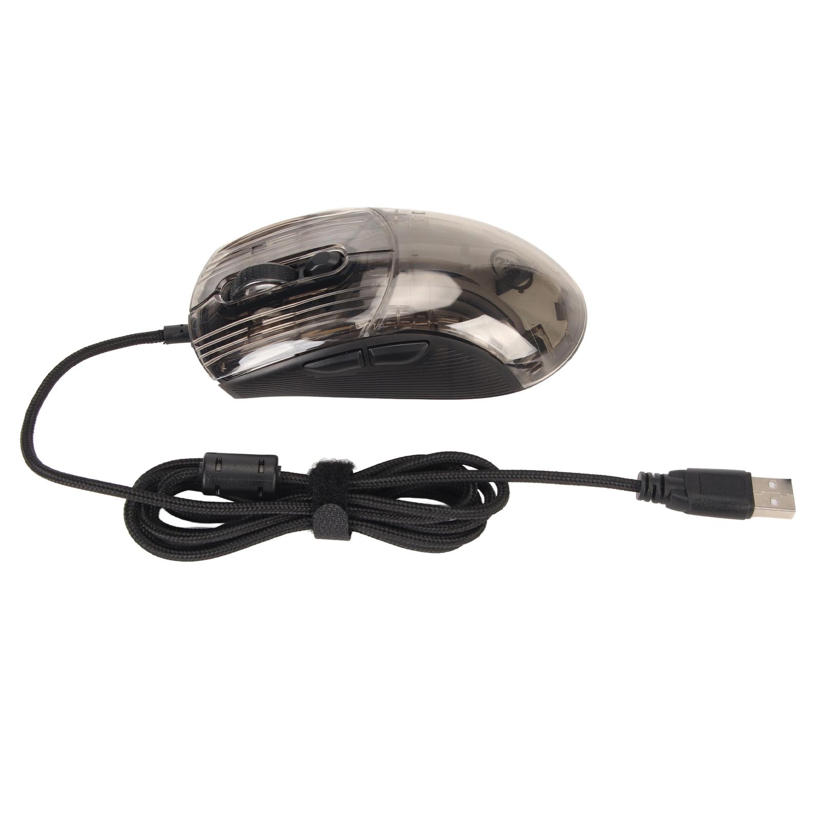 

Wired Mouse Transparent Shell RGB Backlit Adjustable DPI Programmable Keys Gaming Mouse for Home School Office